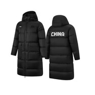 李寧長(cháng)款羽絨服火鍋男士2024運動(dòng)明星員CBA國旗標連帽秋冬保暖運動(dòng)服 AYMU285-1 涂碼 2XL
