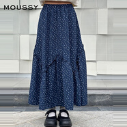 moussy 新法式田園風(fēng)碎花傘裙花邊半身裙女028IAZ31-1011 145花紋海軍藍(lán) 均碼 00020/F