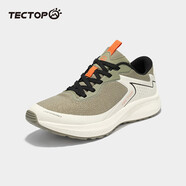 探拓（TECTOP）運動鞋男舒適輕便跑步鞋男鞋休閑鞋 豆沙綠/米白 44
