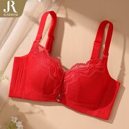 六月玫瑰內(nèi)衣女新品蕾絲厚杯內(nèi)衣文胸女胸罩小胸聚攏上托全罩杯 簡愛紅 70A