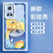 飛克斯 榮耀play6t手機(jī)殼 榮耀play6tpro保護(hù)套透明硅膠鏡頭全包防摔漸變卡通情侶軟殼 榮耀Play6T【檸檬海綿寶寶】