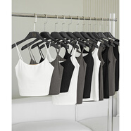 美洋（MEIYANG）清補涼背心 自帶胸墊百搭圓/方領(lǐng)彈力修身無(wú)袖上衣夏季百搭背心女 黑色（細帶短版帶胸墊） M