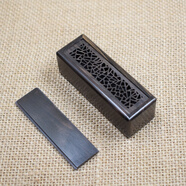 定制黑檀隨身口袋微型迷你紅木薰香爐酸枝攜帶短款車(chē)載袖珍存儲線(xiàn)香盒 紫光檀冰裂款