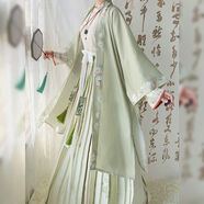 道花途云熏閣【宛若】漢服女宋制長干寺齊腰交領(lǐng)百褶裙學(xué)生秋冬新款 套裝長干寺+交領(lǐng)里衣+百褶裙 S