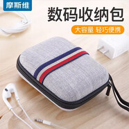 摩斯維 數(shù)碼收納包充電寶移動(dòng)硬盤手機(jī)有線耳機(jī)包配件收納盒袋U盤數(shù)據(jù)線包充電器戶外旅行包便攜迷你包 灰色小號(hào)【多功能數(shù)據(jù)收納包】自帶手腕帶