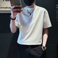獵堰星空宇宙百搭新款T恤輕奢體恤潮流ins滿天星亮片短袖男夏精神t恤 白色 XL