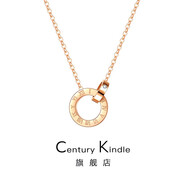 century kindle【配送證書】小ck雙環(huán)項(xiàng)鏈女白貝母鎖骨鏈玫瑰金環(huán)環(huán)相扣吊墜送女 鉆石羅馬雙環(huán)項(xiàng)鏈