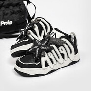 男鞋冬季加絨保暖休閑鞋男韓版潮流運動(dòng)板鞋男厚底增高小眾設計情侶鞋百搭ins港風(fēng)潮牌鞋子男 超凡(單鞋) 女碼35(運動(dòng)鞋碼)