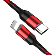 摩力小象 數(shù)據(jù)線快充充電電源線適用于適用i蘋果手機 type-c to 蘋果(紅色 2m（買二送一）