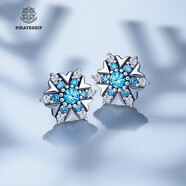 海盜船銀飾925銀耳環(huán)日韓時(shí)尚雪花小耳釘女氣質(zhì)簡(jiǎn)約百搭耳環(huán) 情人節禮物 雪花耳釘