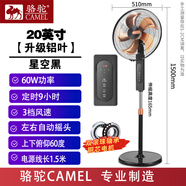 駱駝落地扇家用宿舍辦公室遙控大風(fēng)力搖頭靜音立式落地電扇 20英寸遙控星空黑【純銅芯+鋁葉風(fēng)大】 原機(jī)1.3米電源線