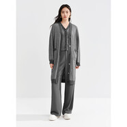 太平鳥(niǎo)女裝針織衫小香風(fēng)長(cháng)款開(kāi)衫女背心兩件套秋裝 灰色開(kāi)衫 XS