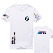 俞兆林（YUZHAOLIN）BMW機車寶馬T恤摩托車賽車短袖達喀爾體恤個性騎行服夏季寬松體恤 白T寶馬4 2XL身高185體重160斤左右