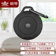 朗琴（ROYQUEEN） T350無線藍(lán)牙音箱便攜可插TF卡防摔小型電腦手機(jī)無線重低音炮戶外運(yùn)動音響 魅惑黑 【數(shù)據(jù)線+音頻線+掛鉤】 官方標(biāo)配 8G內(nèi)存卡