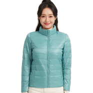 【準新品】閨園羽絨服女短款時(shí)尚簡(jiǎn)約立領(lǐng)休閑純色保暖外套 粉藍色 XL 