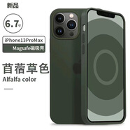 SiUNYOO【裝殼動(dòng)畫】Magsafe蘋果13液態(tài)硅膠殼13Promax手機(jī)磁吸殼13mini保護(hù)套 【苜宿草色】裝殼有動(dòng)畫音效震動(dòng) iPhone 13