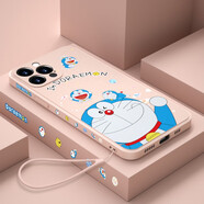 迅炫適用于蘋果iPhone13手機(jī)殼12Pro外殼13promax全包12硅膠防摔卡通可愛女款帶掛繩 蘋果12Promax【招財(cái)叮當(dāng)貓】砂粉色+手繩 配全屏鋼化膜