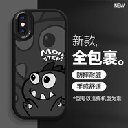 漫小宅 蘋(píng)果X手機殼卡通XR黑iPhoneXS硅膠軟殼MAX男新款潮保護套 蘋(píng)果XSMAX 黑系小怪