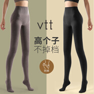 VTT高個(gè)子打底褲女加絨加厚連褲襪黑色秋冬款高腰壓力瘦小腿踩腳褲襪 黑色 1條 均碼 260g踩腳襪