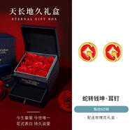 銀千惠925銀本命年耳釘女士生肖蛇耳環(huán)轉運新年214情人節生日禮物送女友 蛇轉乾坤耳釘+天長(cháng)地久禮盒 情人節禮物/配首飾證書(shū)/精美禮盒