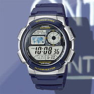 卡西歐（CASIO）手表男運(yùn)動防震休閑腕表防水橡膠表帶AE1000W-1A 2A 4A 4B電子表 AE-1000W-2A經(jīng)典款魅藍(lán)色
