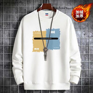 潮西登衛(wèi)衣男秋冬加厚衛(wèi)衣男港風(fēng)原宿外套韓版潮流情侶上衣服ins冬 白色 L