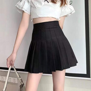 熙敘晨卡其色百褶裙女半身裙短裙秋冬防走光高腰顯瘦學(xué)院風(fēng)A字裙百搭 黑色 (自帶安) 3XL (建議126-135斤)