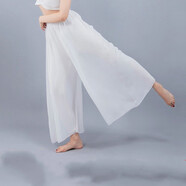 共妍 現(xiàn)代舞服古典舞服女 民族舞蹈服莫代爾練功褲飄逸雪紡舞蹈褲闊腿 原白 均碼