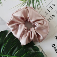 桑宋真絲發(fā)圈桑蠶絲丸子頭繩絲綢簡(jiǎn)約氣質(zhì)款網(wǎng)紅大腸圈甜美女手工發(fā)飾 藕粉（一只裝）6cm