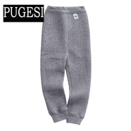 兒童保暖褲男童加厚純棉三層保暖熱能褲女童內穿打底寶寶毛褲棉褲 麻灰 170 建議身高165-170cm