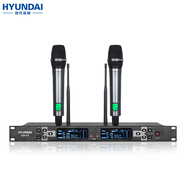 HYUNDAI現(xiàn)代無線話筒 U段無線手持一拖二 KTV婚慶舞臺(tái)演出專用麥克風(fēng) GB-03無線防串頻麥克風(fēng)