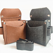 夢(mèng)茜兒木工專(zhuān)用工具包釘子包釘兜包腰帶式裝釘包耐磨工地建筑木匠袋腰的 加厚小號+腰帶咖啡-色