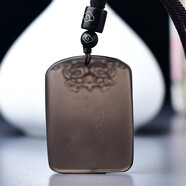 冰種黑曜石貔貅平安無(wú)事牌吊墜情侶光面無(wú)字牌項鏈男水晶飾品 大號