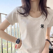 方領打底衫女夏季新款灰色短袖t恤大領口內(nèi)搭正肩純棉顯瘦上衣服 灰色 XL