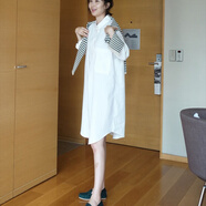 香愛(ài)蜜（XIANGAIMI）長(cháng)袖襯衫女2025春秋新款韓版中長(cháng)款寬松顯瘦襯衫百搭休閑上衣 白色 XL