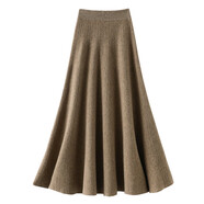 璇醇女士加厚羊絨半身裙羊l毛半截裙女式秋冬季穿的中長(cháng)款魚(yú)尾高腰裙 紫絨色 均碼 【收藏加購有禮】