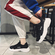 來者龍優(yōu)品男鞋夏季運(yùn)動鞋休閑鞋子男情侶板鞋時尚增高小白鞋 668黑色【網(wǎng)面】 36