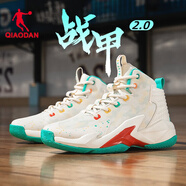 喬丹（QIAODAN）籃球鞋男鞋2025秋季新款透氣高幫戰(zhàn)靴耐磨實戰(zhàn)專業(yè)訓練青少年球鞋 香草黃/原子綠-168 【鞋面升級】 40