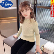 迪士尼（DISNEY）女童毛衣打底衫秋2023新款女孩洋氣蕾絲邊秋冬兒童打底上衣針織衫