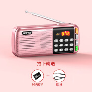 先科（SAST） N28收音機(jī)老年人V30便攜式迷你播放器充電插卡廣播隨身聽音樂聽歌半導(dǎo)體戲曲唱戲機(jī) N28玫瑰金+8G內(nèi)存卡