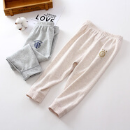 印品棉棉屋2條裝寶寶秋褲純棉磨毛男女孩兒童秋冬厚款無(wú)骨縫保暖長(cháng)褲打底褲 磨毛盾牌褲子2條裝 120 （身高115cm左右）