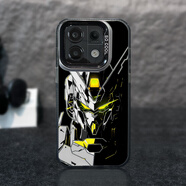 斯美 適用紅米note14手機殼Note13pro+新款彩銀鐳射保護套note12大孔鏡頭簡(jiǎn)約創(chuàng  )意防摔高級感男女潮牌 彩銀殼-【透黑-酷炫高達D450】+手機膜 紅米Note11(5G)/Note11T