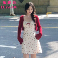 樂(lè )雅秀韓系甜美碎花開(kāi)衫吊帶裙兩件套夏日新款顯白氣質(zhì)花邊蕾絲連衣裙女 紅色開(kāi)衫 S 90斤以?xún)?
                                         title=