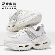 馬克華菲老爹鞋男鞋秋季2025新款厚底增高休閑鞋運動鞋男潮輕奢輪胎鞋子男 百搭白色款 -42 43 標準運動鞋碼
