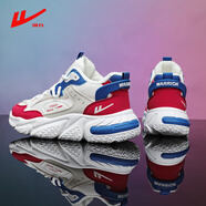 回力（Warrior）運動(dòng)鞋男鞋子新款男士高端包底情侶秋冬休閑跑步厚底老爹網(wǎng)紅潮鞋 米紅色 35