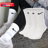 耐克（NIKE）男襪女襪 25新款訓練透氣短中長(cháng)襪快干休閑跑步健身運動(dòng)nike襪子 SX7676-100/三雙裝/長(cháng)襪 L/26-28厘米/42-46碼