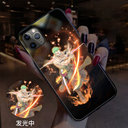 旭杉斯蘋果13promax夜光14max手機(jī)殼來(lái)電閃11pro火影14max動(dòng)漫男潮 三刀流索隆聲控彩光 蘋果6s(4.7寸)