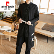 皮爾卡丹（pierre cardin）中國(guó)風(fēng)唐裝漢服披風(fēng)男古風(fēng)復(fù)古中式外套男裝風(fēng)衣古裝長(zhǎng)衫長(zhǎng)袍禪服 雙飛鶴 L