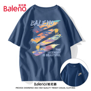 班尼路（Baleno）短袖男夏季美式潮牌學(xué)生休閑百搭純棉t恤男重磅寬松情侶半袖上衣