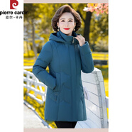 皮爾卡丹女裝 中年媽m羽絨服女2024季新款中長(zhǎng)款時(shí)尚老年加厚外套 孔雀藍(lán) 5XL 145-160斤